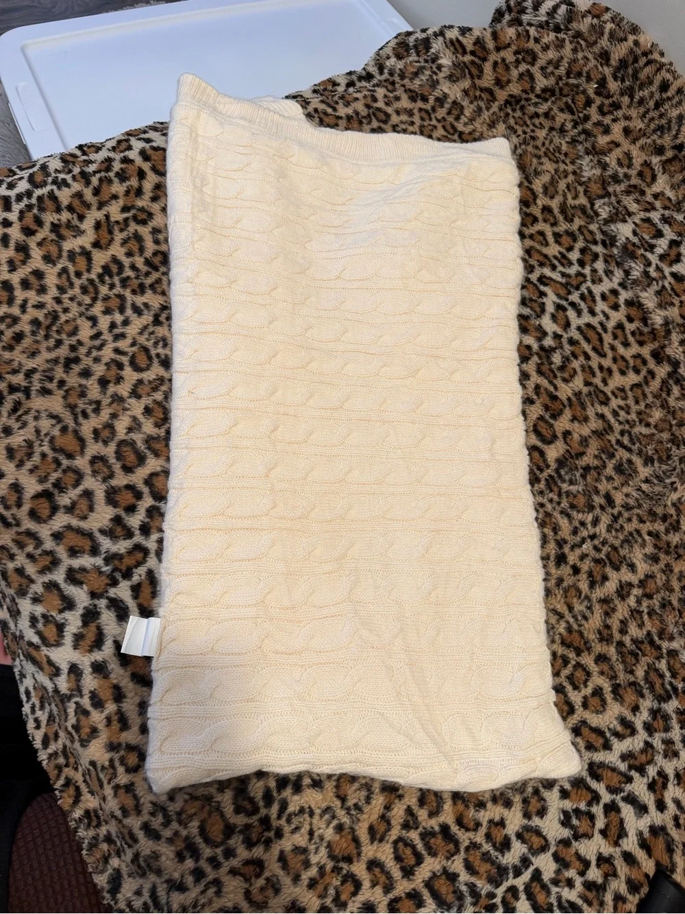 Cream Cable Knit Button-Front baby sleep sack/blanket